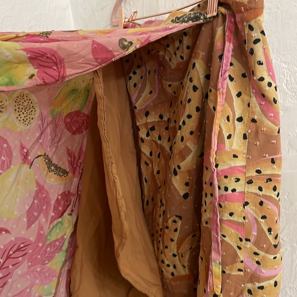 FARM RIO Women's Twice the Prints Wrap Midi Skirt Size S In Tropical Print - Picture 6 of 9